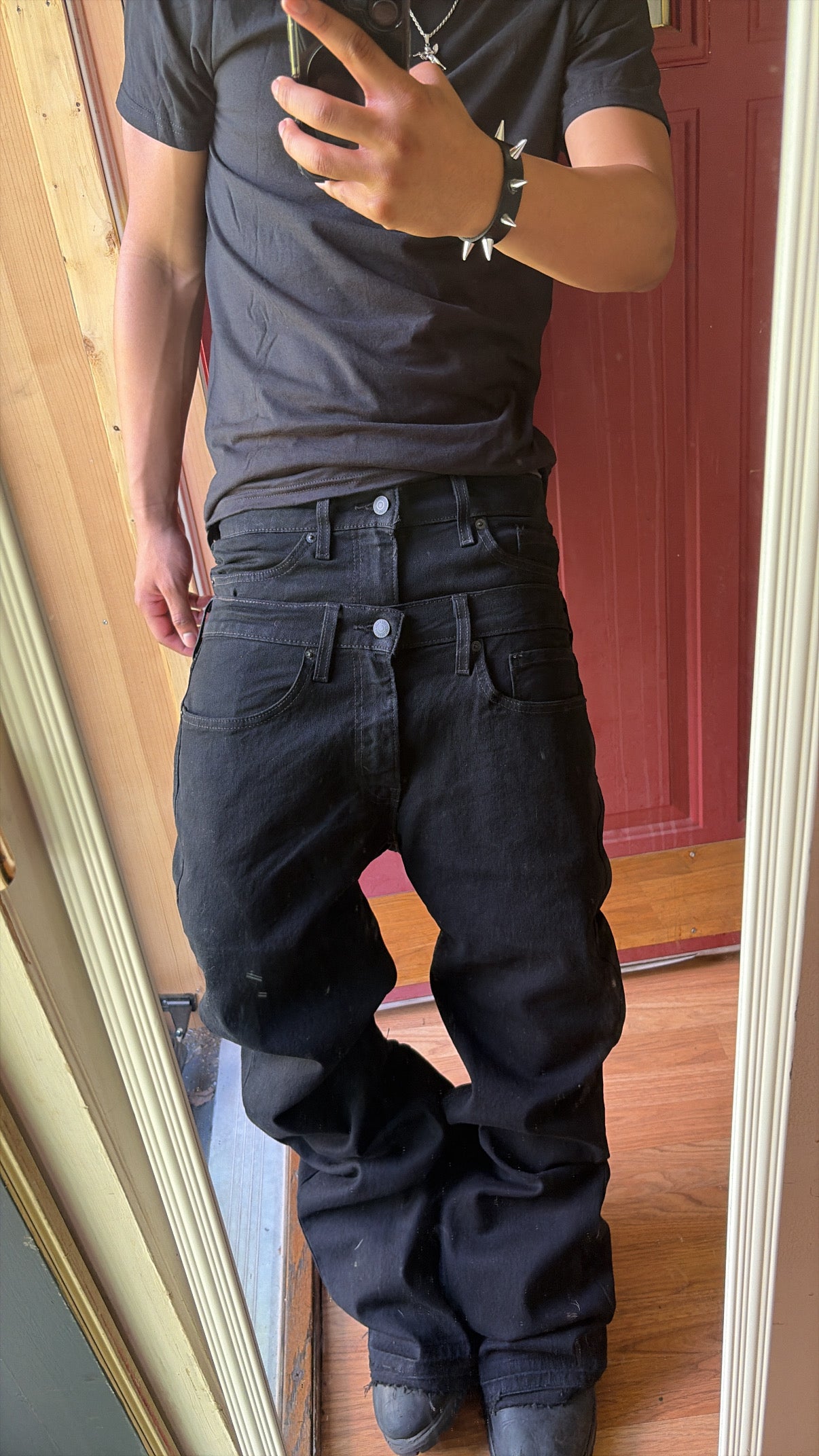 Black Double Waisted Denim
