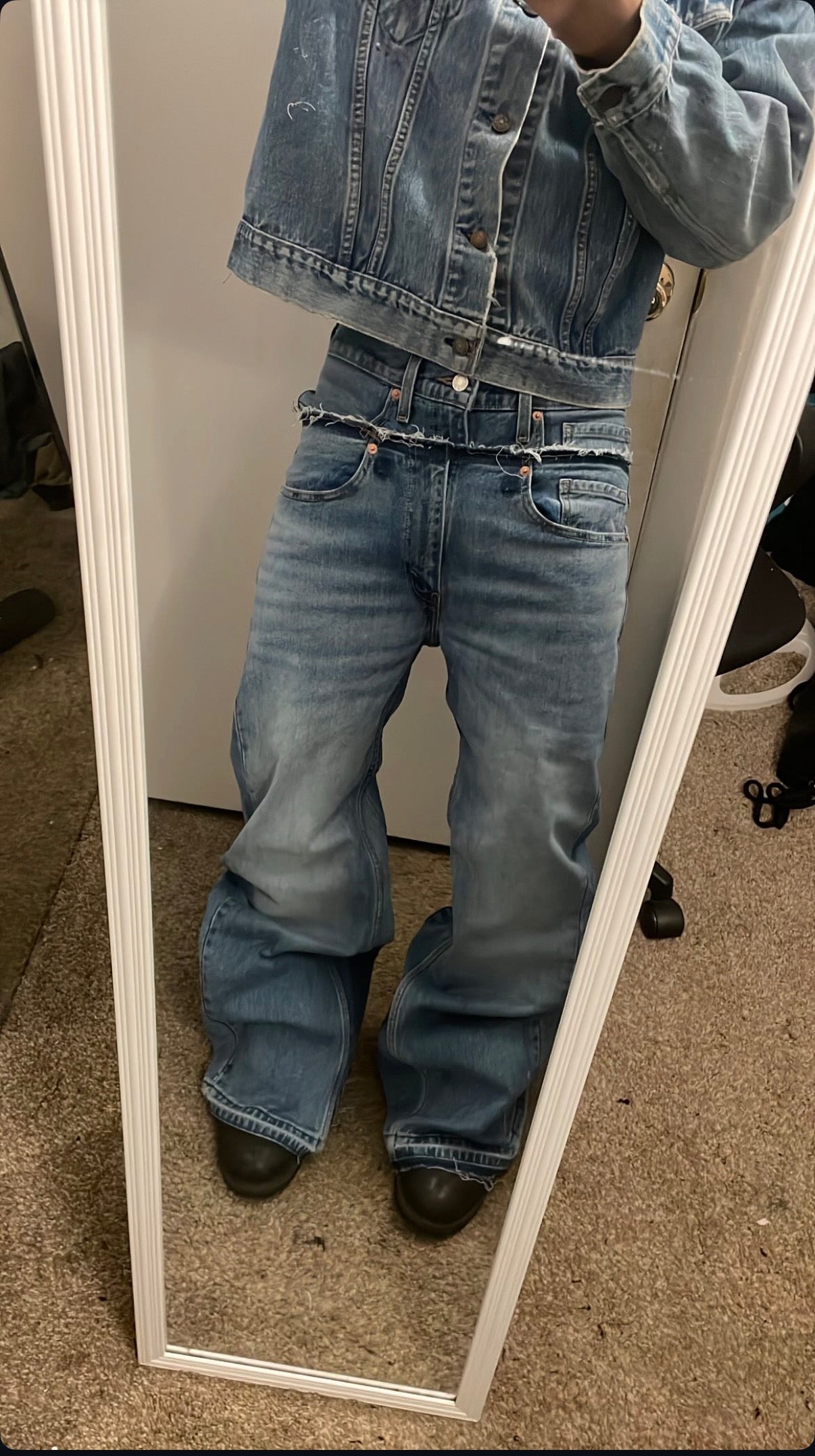 Light Blue Ripped Flare Denim – Salvurca