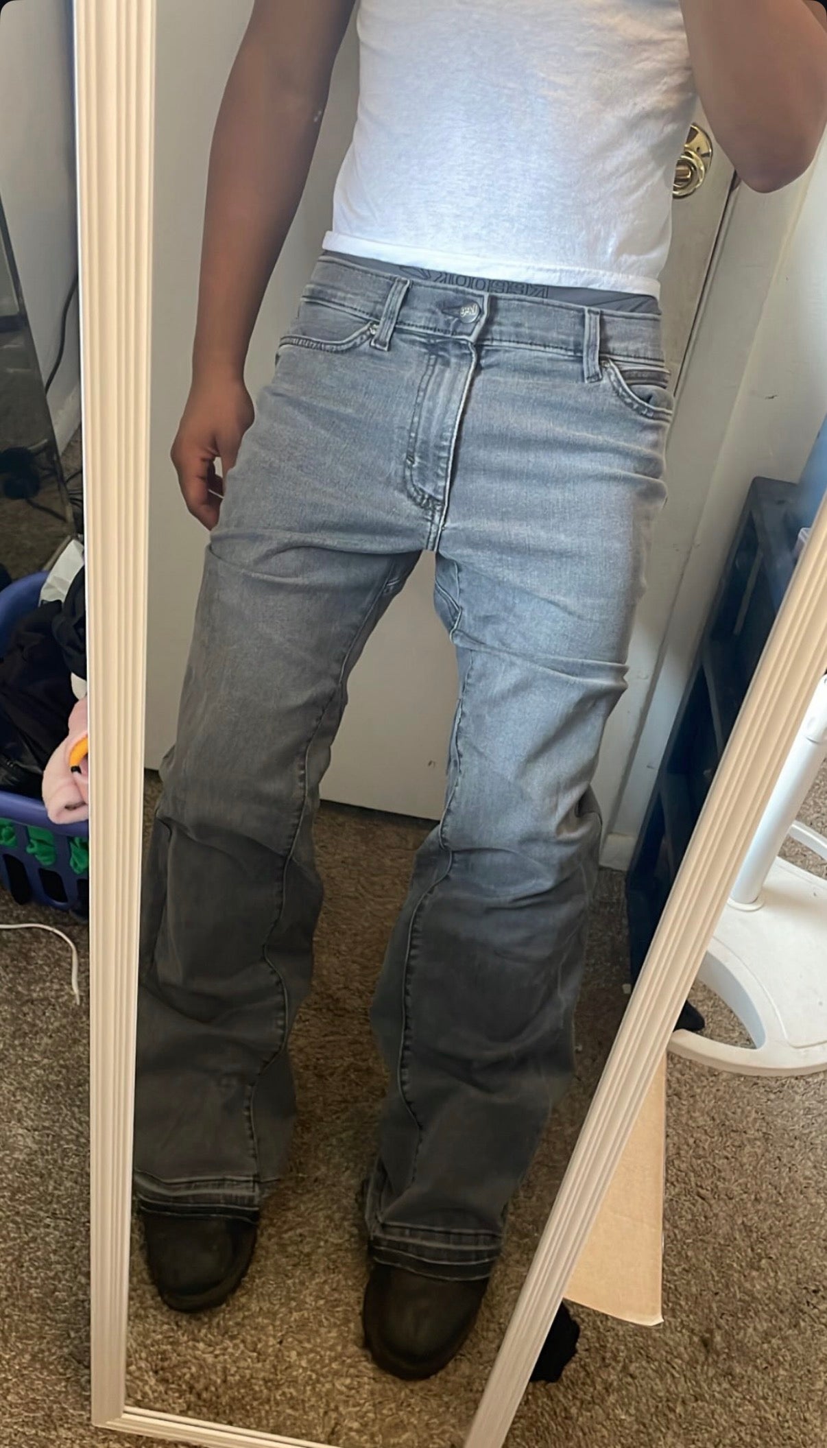 Grey Flared Denim
